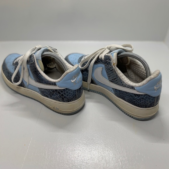 Nike Air Force 1 Low Blue Leather Sneakers Women’s 9 Vintage - Picture 4 of 12